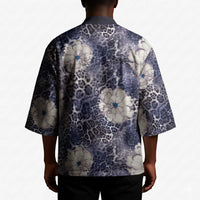 African Leopard Floral Pattern Kimono Nile Indigo