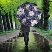 African Leopard Floral Pattern Umbrella Nile Indigo