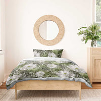 African Leopard Floral Pattern Bedding Set Safari Moss
