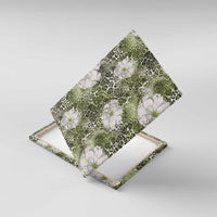 African Leopard Floral Pattern Canvas Wall Art Safari Moss