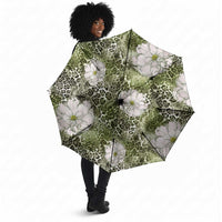 African Leopard Floral Pattern Umbrella Safari Moss