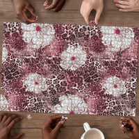 African Leopard Floral Pattern Puzzle Sunset Mauve