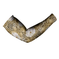 African Leopard Floral Pattern Arm Sleeves Savannah Gold