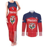 Custom Panama Football Couples Matching Tank Maxi Dress and Long Sleeve Button Shirt Go Los Canaleros Go