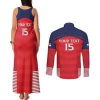 Custom Panama Football Couples Matching Tank Maxi Dress and Long Sleeve Button Shirt Go Los Canaleros Go