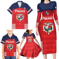 Custom Panama Football Family Matching Long Sleeve Bodycon Dress and Hawaiian Shirt Go Los Canaleros Go