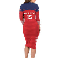 Custom Panama Football Family Matching Long Sleeve Bodycon Dress and Hawaiian Shirt Go Los Canaleros Go