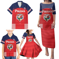 Custom Panama Football Family Matching Puletasi and Hawaiian Shirt Go Los Canaleros Go