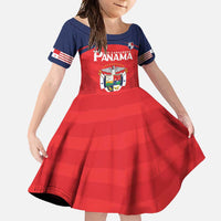 Custom Panama Football Family Matching Short Sleeve Bodycon Dress and Hawaiian Shirt Go Los Canaleros Go