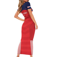 Custom Panama Football Family Matching Short Sleeve Bodycon Dress and Hawaiian Shirt Go Los Canaleros Go