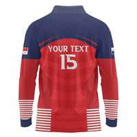 Custom Panama Football Long Sleeve Polo Shirt Go Los Canaleros Go