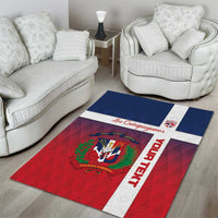 Custom Dominican Republic Football Area Rug Come On Los Quisqueyanos