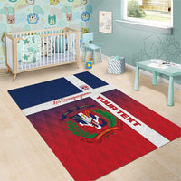 Custom Dominican Republic Football Area Rug Come On Los Quisqueyanos