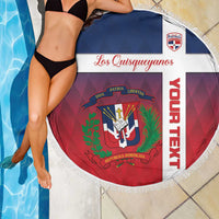 Custom Dominican Republic Football Beach Blanket Come On Los Quisqueyanos