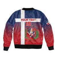 Custom Dominican Republic Football Bomber Jacket Come On Los Quisqueyanos