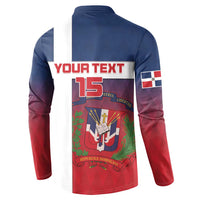 Custom Dominican Republic Football Button Sweatshirt Come On Los Quisqueyanos