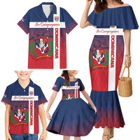 Custom Dominican Republic Football Family Matching Mermaid Dress and Hawaiian Shirt Come On Los Quisqueyanos