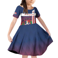 Custom Dominican Republic Football Family Matching Off Shoulder Short Dress and Hawaiian Shirt Come On Los Quisqueyanos