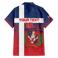 Custom Dominican Republic Football Family Matching Off Shoulder Short Dress and Hawaiian Shirt Come On Los Quisqueyanos