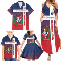 Custom Dominican Republic Football Family Matching Summer Maxi Dress and Hawaiian Shirt Come On Los Quisqueyanos