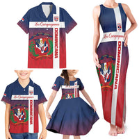 Custom Dominican Republic Football Family Matching Tank Maxi Dress and Hawaiian Shirt Come On Los Quisqueyanos