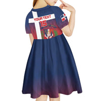 Custom Dominican Republic Football Kid Short Sleeve Dress Come On Los Quisqueyanos