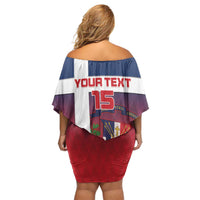 Custom Dominican Republic Football Off Shoulder Short Dress Come On Los Quisqueyanos