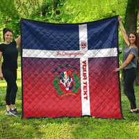 Custom Dominican Republic Football Quilt Come On Los Quisqueyanos