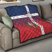 Custom Dominican Republic Football Quilt Come On Los Quisqueyanos