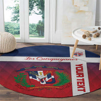 Custom Dominican Republic Football Round Carpet Come On Los Quisqueyanos
