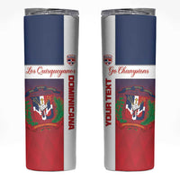 Custom Dominican Republic Football Skinny Tumbler Come On Los Quisqueyanos