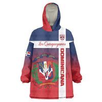 Custom Dominican Republic Football Wearable Blanket Hoodie Come On Los Quisqueyanos