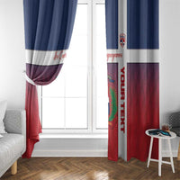 Custom Dominican Republic Football Window Curtain Come On Los Quisqueyanos