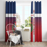 Custom Dominican Republic Football Window Curtain Come On Los Quisqueyanos