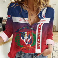 Custom Dominican Republic Football Women Casual Shirt Come On Los Quisqueyanos