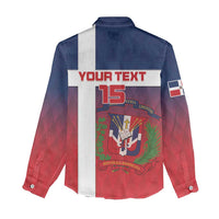 Custom Dominican Republic Football Women Casual Shirt Come On Los Quisqueyanos