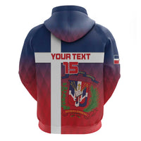Custom Dominican Republic Football Zip Hoodie Come On Los Quisqueyanos