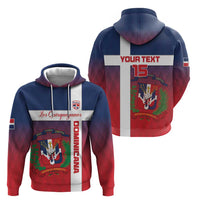 Custom Dominican Republic Football Zip Hoodie Come On Los Quisqueyanos