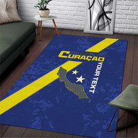Custom Curacao Football Area Rug Go La Familia Azul