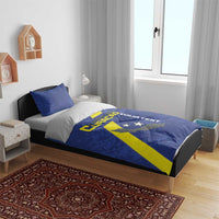 Custom Curacao Football Bedding Set Go La Familia Azul