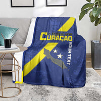 Custom Curacao Football Blanket Go La Familia Azul