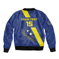 Custom Curacao Football Bomber Jacket Go La Familia Azul