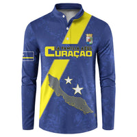 Custom Curacao Football Button Sweatshirt Go La Familia Azul