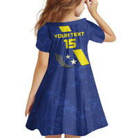 Custom Curacao Football Family Matching Off Shoulder Maxi Dress and Hawaiian Shirt Go La Familia Azul