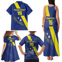 Custom Curacao Football Family Matching Tank Maxi Dress and Hawaiian Shirt Go La Familia Azul