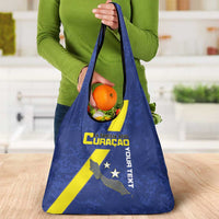 Custom Curacao Football Grocery Bag Go La Familia Azul