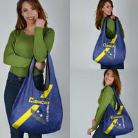 Custom Curacao Football Grocery Bag Go La Familia Azul