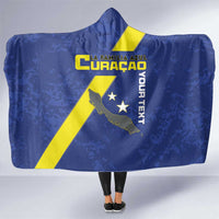 Custom Curacao Football Hooded Blanket Go La Familia Azul