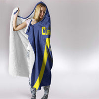 Custom Curacao Football Hooded Blanket Go La Familia Azul