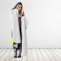 Custom Curacao Football Hooded Blanket Go La Familia Azul